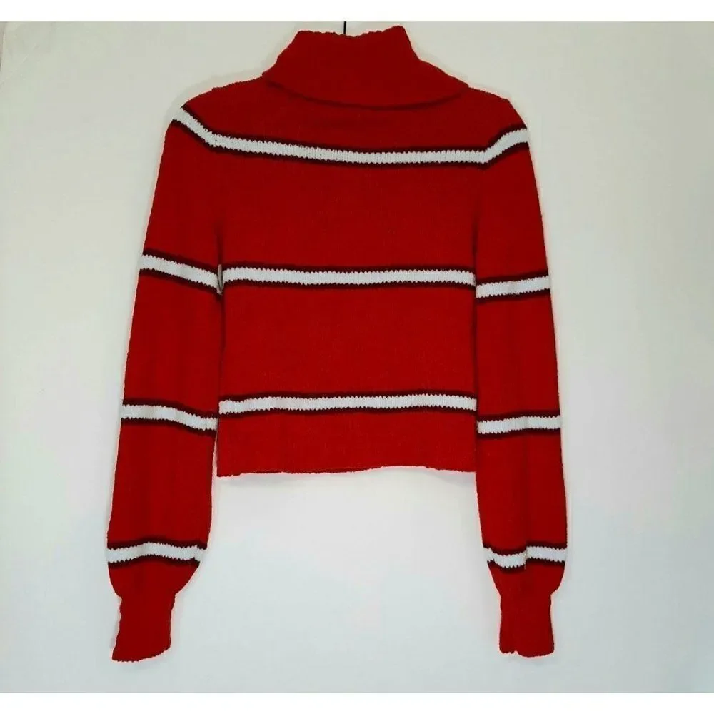 Women's Striped Turtleneck Pullover Sweater - Wild Fable - XS - Picture 3 of 7